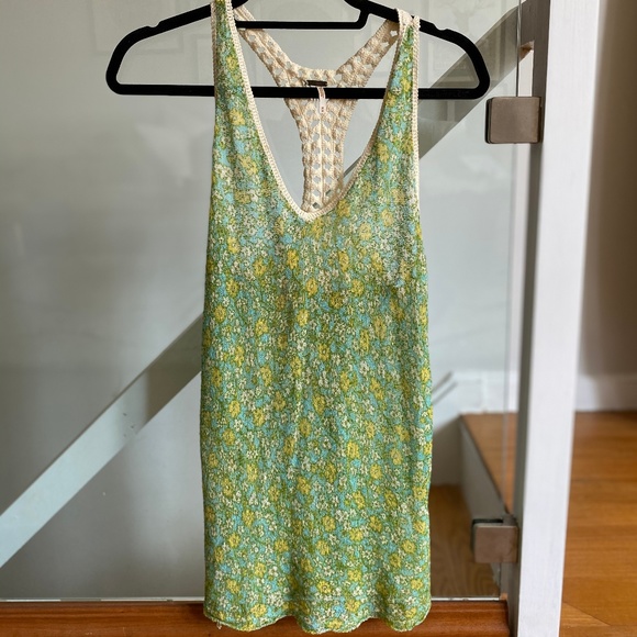 Free People Racerback Tank with Crotchet Accent - Picture 1 of 4